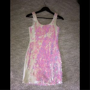 Sequined multi colored body con dress